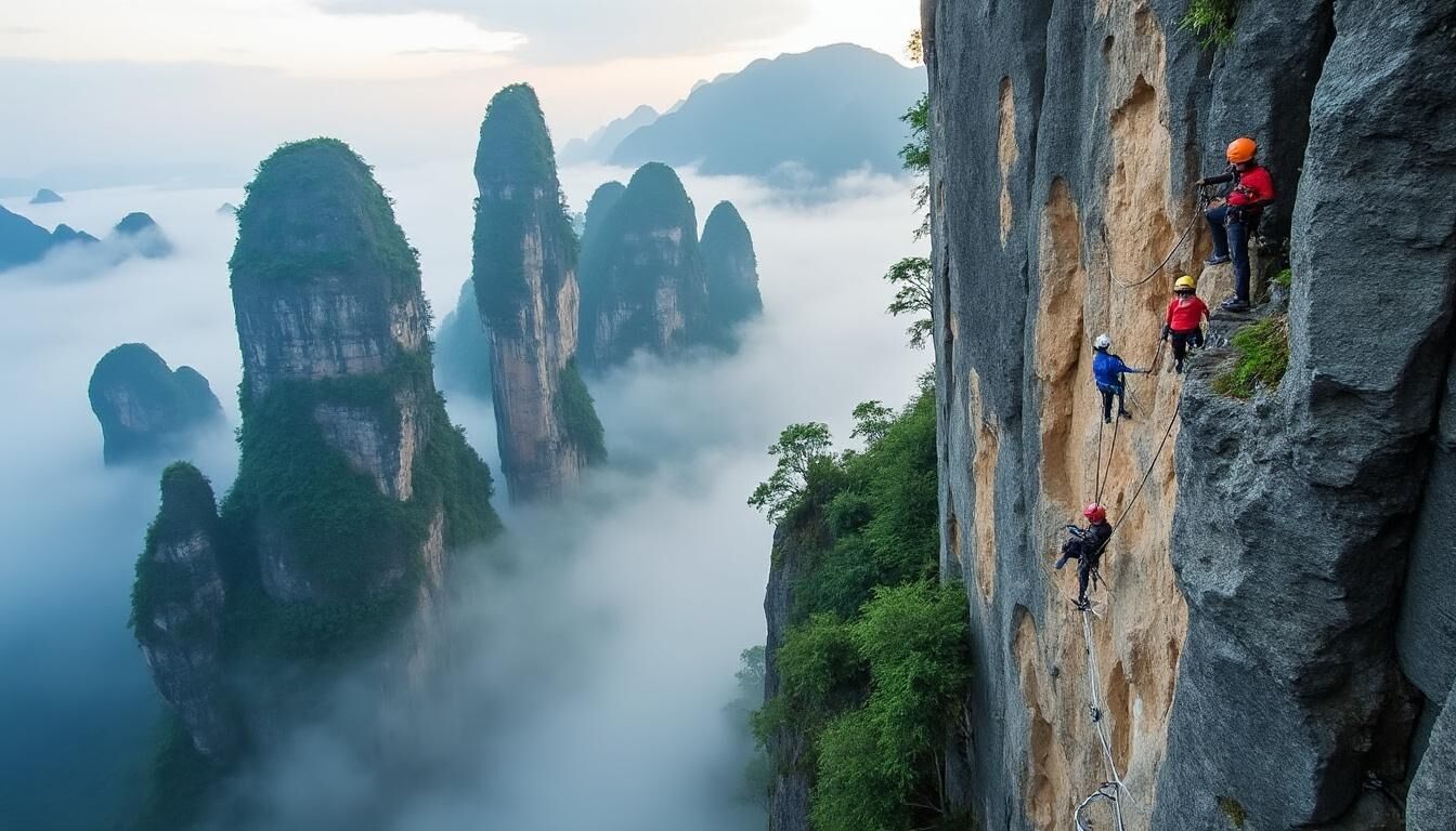 Découvrez l'escalier suspendu en Chine, une attraction vertigineuse perchée au-dessus du vide qui attire et fascine des milliers de visiteurs chaque année par ses vues spectaculaires et son expérience unique.