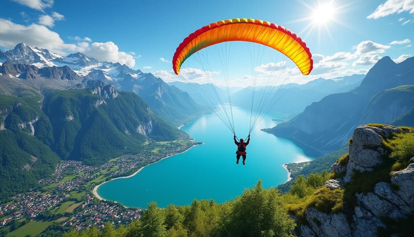 Découvrez le frisson du saut en parachute à Annecy et admirez des vues spectaculaires sur les Alpes et le lac. Volez en toute sécurité pour une expérience inoubliable en pleine nature.