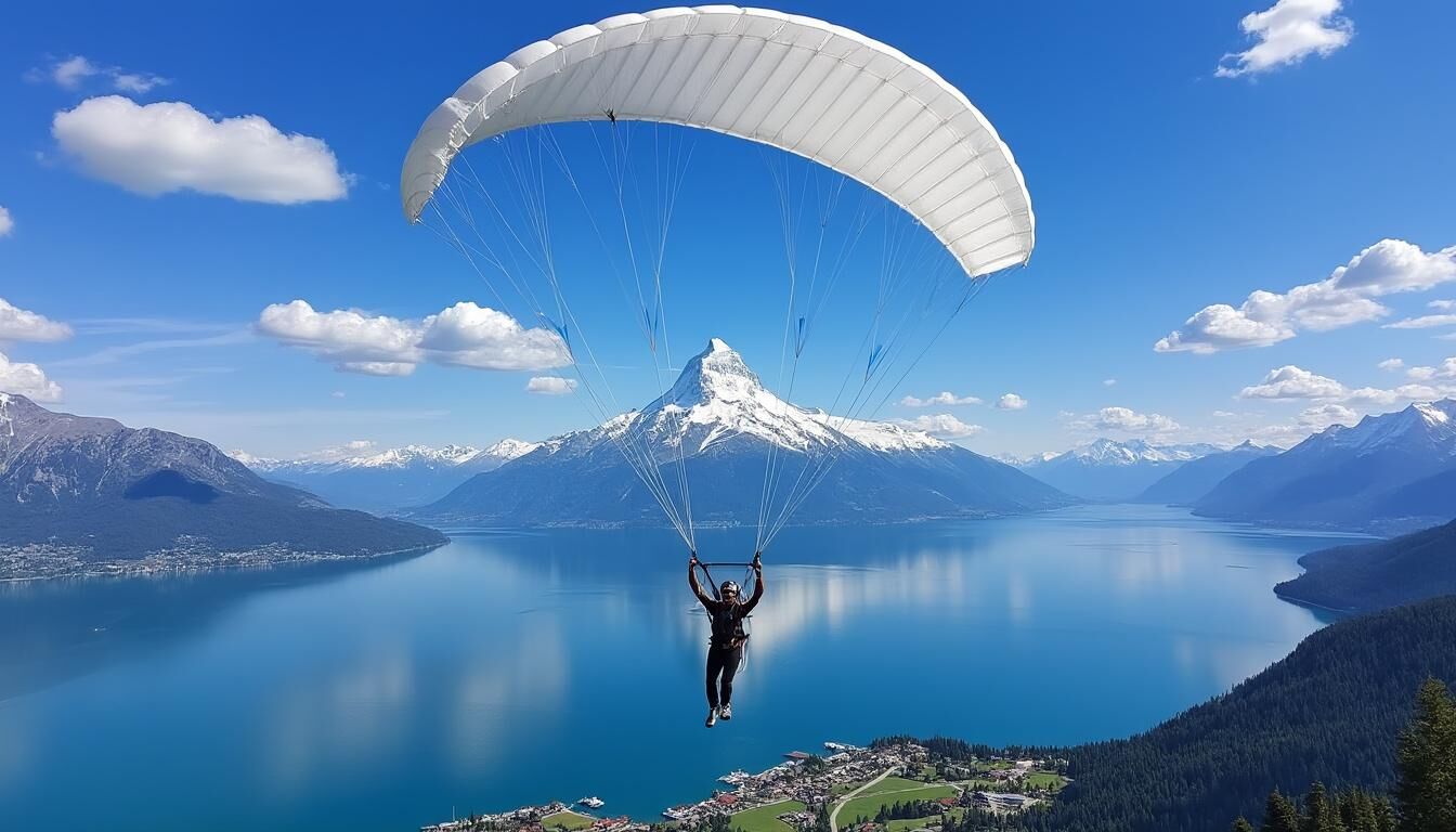Découvrez l'adrénaline du saut en parachute à Annecy et admirez des vues imprenables sur les Alpes et le lac. Une expérience unique alliant émotion et paysages grandioses.
