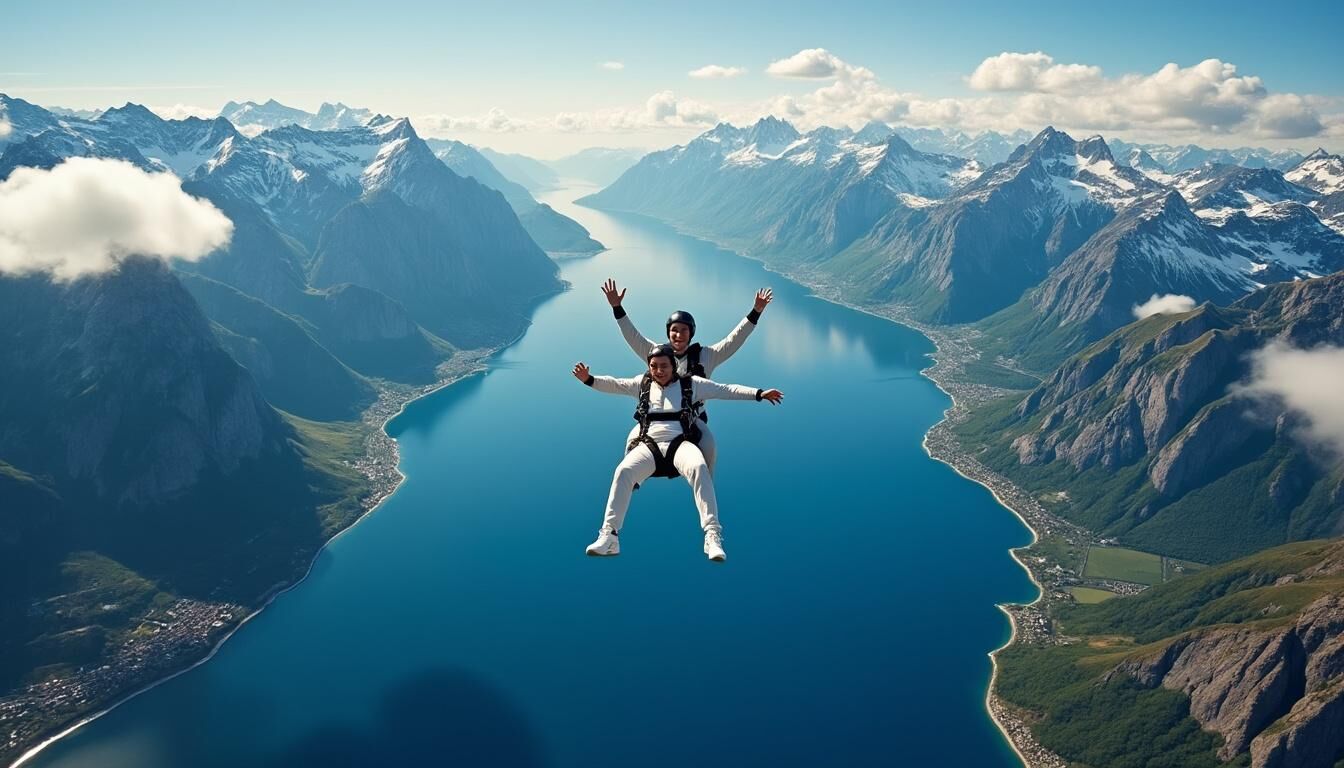 Découvrez le saut en parachute à Annecy et survolez les majestueuses Alpes ainsi que le lac d'Annecy pour une expérience inoubliable pleine de sensations fortes et de panoramas époustouflants.