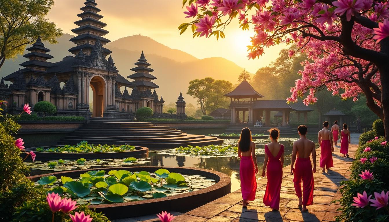 explorez pura taman kemuda saraswati à ubud, un temple sacré captivant où art et spiritualité se rencontrent au cœur de bali.