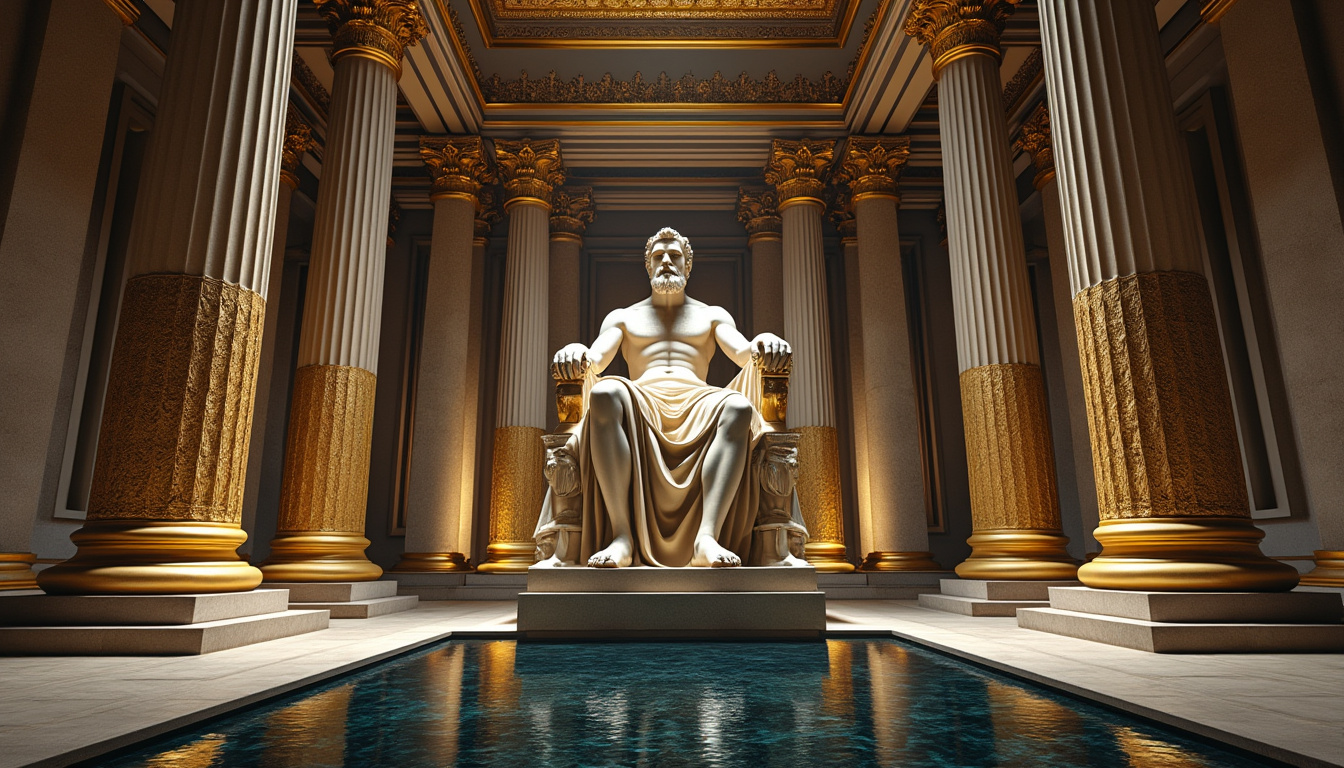 plongez dans l'histoire fascinante et la magnificence de la statue de zeus à olympie, une merveille antique emblématique de la grandeur grecque.