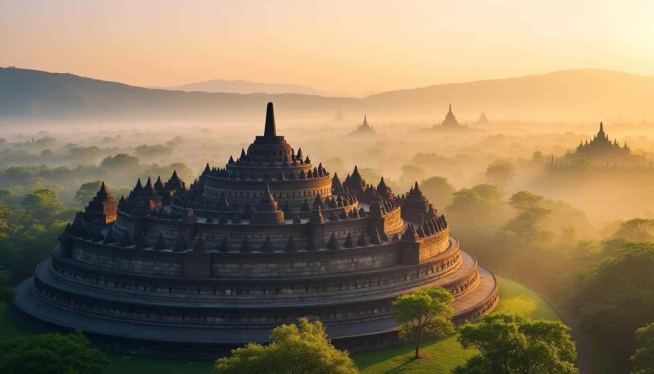 explorez borobudur, joyau bouddhiste d’indonésie, et plongez dans son histoire fascinante, son architecture majestueuse et sa profonde spiritualité.